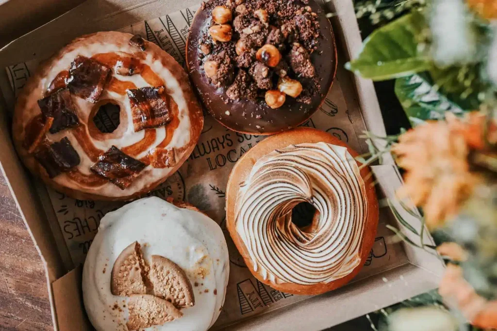 A variety box of gourmet donuts from Old Town Donuts in Florissant, Missouri, competing for the Best Donut in America title.