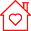 home with heart sign