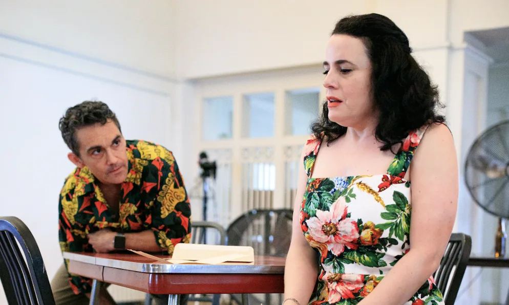 Beth Bartley and Todd D’Amour rehearse a scene from A Streetcar Named Desire for the Tennessee Williams Festival St. Louis 2025