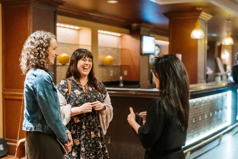 Young professionals socializing during a St. Louis Symphony Young Friends event
